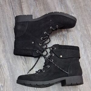 Women's Black Lace-Up Ankle Boots - St. John's Bay